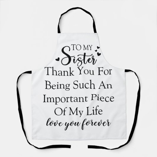 お姉さん感謝私の人生にいてくれてありがとう エプロン (正面)