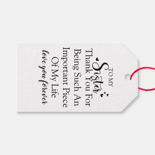 お姉さん感謝私の人生にいてくれてありがとう ギフトタグ (正面(横))