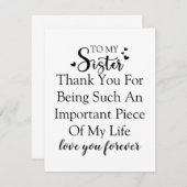 お姉さん感謝私の人生にいてくれてありがとう サンキューカード (正面/裏面)