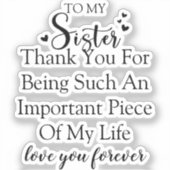 お姉さん感謝私の人生にいてくれてありがとう シール (正面)