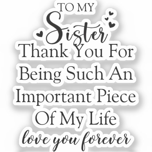 お姉さん感謝私の人生にいてくれてありがとう シール (正面)