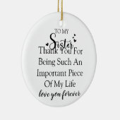 お姉さん感謝私の人生にいてくれてありがとう セラミックオーナメント (右)