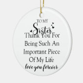 お姉さん感謝私の人生にいてくれてありがとう セラミックオーナメント (左)