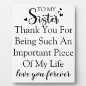 お姉さん感謝私の人生にいてくれてありがとう フォトプラーク (正面)