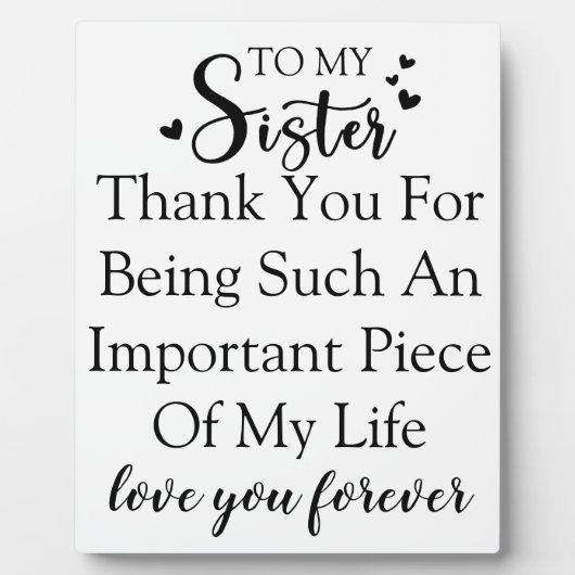 お姉さん感謝私の人生にいてくれてありがとう フォトプラーク (正面)