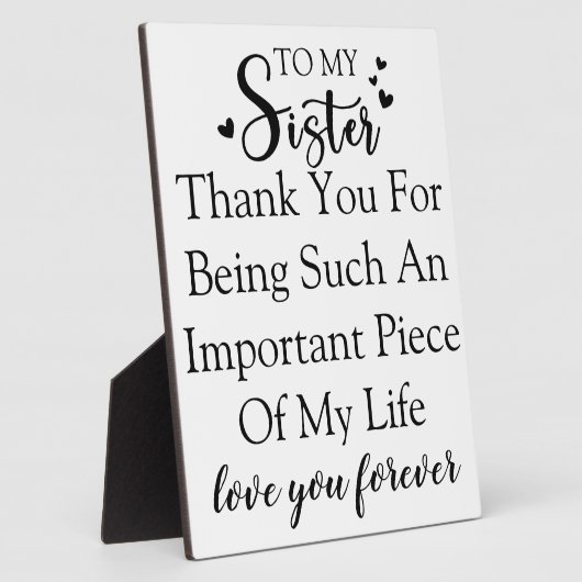 お姉さん感謝私の人生にいてくれてありがとう フォトプラーク (側面)