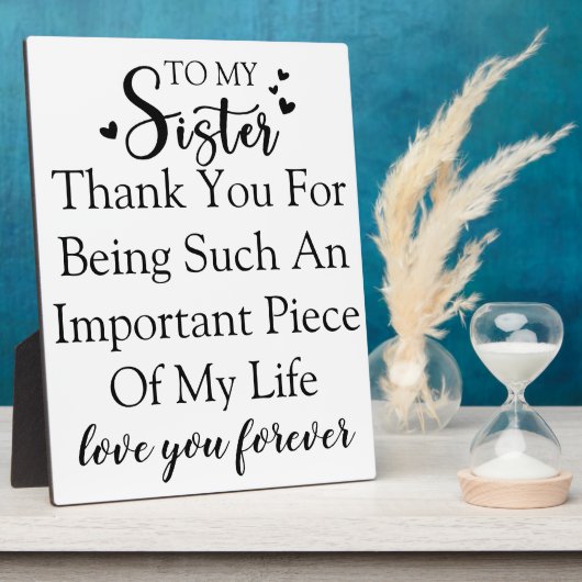 お姉さん感謝私の人生にいてくれてありがとう フォトプラーク (側面)