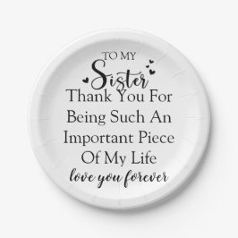 お姉さん感謝私の人生にいてくれてありがとう ペーパープレート