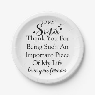 お姉さん感謝私の人生にいてくれてありがとう ペーパープレート