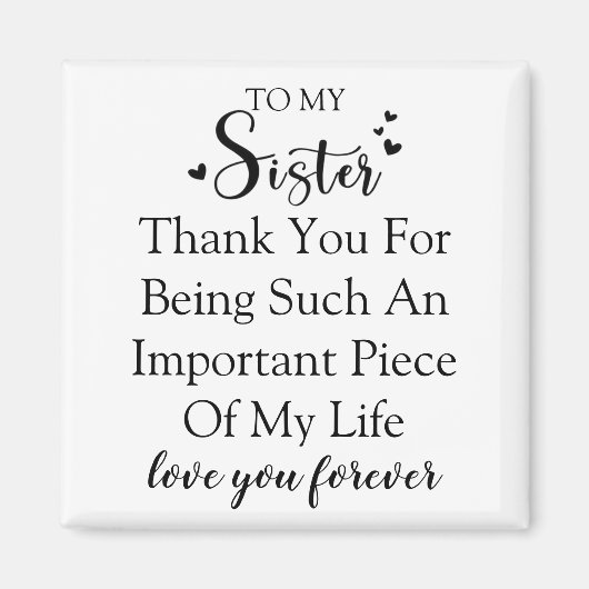 お姉さん感謝私の人生にいてくれてありがとう マグネット (正面)