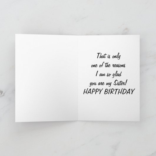 お姉さん誕生日の多くの理由で私は"あなた"を愛する カード (内部)
