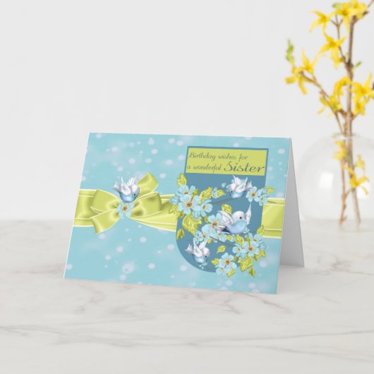 お姉さん誕生日グリーティングカーかわいらしド カード (黄色い花)