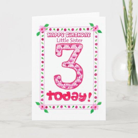 お姉さん3歳の誕生日カード カード (正面)