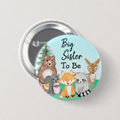 お姉さん |ウッドランドの生き物の赤ちゃんシャワー 缶バッジ (正面&裏面)