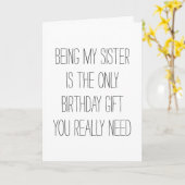お姉ちゃんだけが贈り物だおもしろい カード (黄色い花)