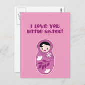 お姉ちゃんのこと大好き!バブシュカドール ポストカード (正面/裏面)