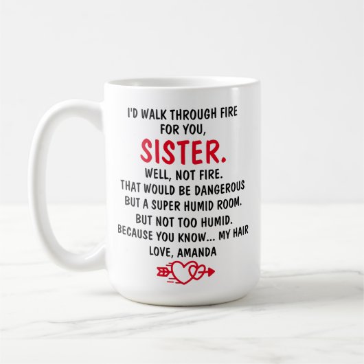 お姉ちゃんのために火の中を歩く コーヒーマグカップ (左)