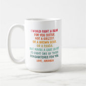 お姉ちゃんのために熊と戦うぞコーヒーマグ コーヒーマグカップ (左)