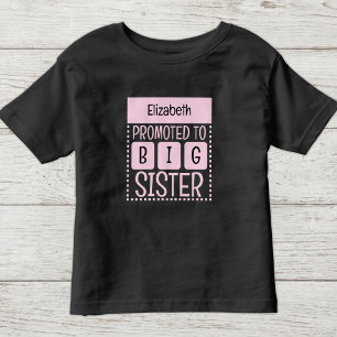お姉ちゃんの名前入りピンク トドラーTシャツ