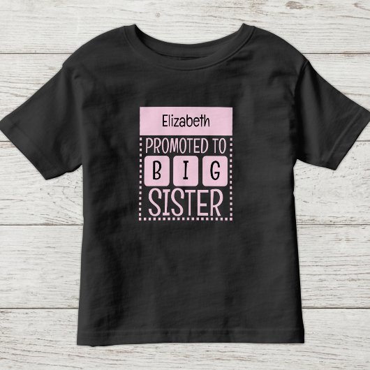 お姉ちゃんの名前入りピンク トドラーTシャツ