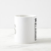 お姉ちゃんの栄養成分表示 名前と特徴 コーヒーマグカップ (中央)