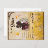 お姉ちゃんへの贈り物，蝶好き，フローラ兄弟姉妹 ポストカード (正面/裏面)