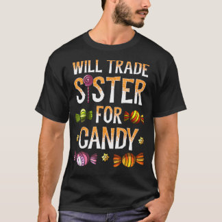 お姉ちゃんをキャンディシャツのハロウィンブラザーズに交換する Tシャツ