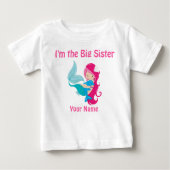 お姉ちゃんピンクの人魚パーソナライズされたシャツ ベビーTシャツ (正面)