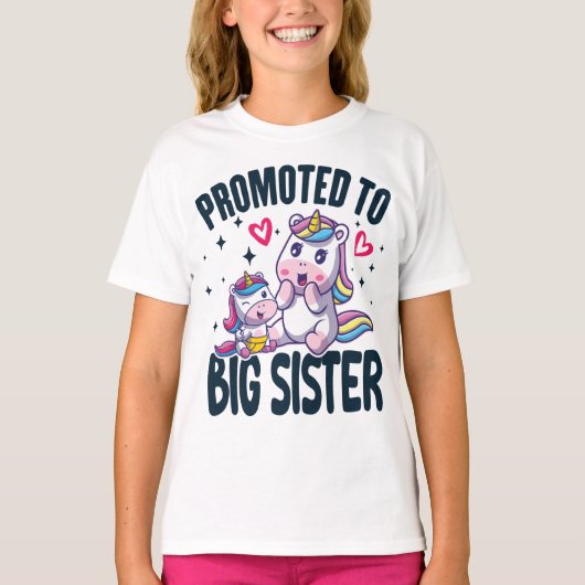 お姉ちゃんユニコーン お姉ちゃん昇進お知らせ Tシャツ (正面)