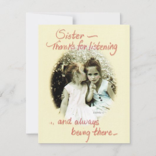 お姉ちゃん感謝してい、写真聞には ノートカード (正面)