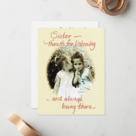 お姉ちゃん感謝してい、写真聞には ノートカード (正面/裏面インサイチュ)