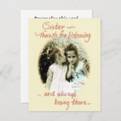 お姉ちゃん感謝してい、写真聞には ノートカード (正面/裏面)