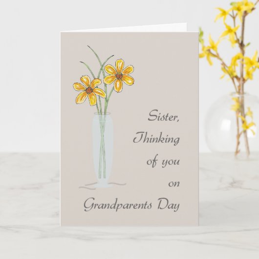 お姉ちゃん考えるの日 カード (黄色い花)
