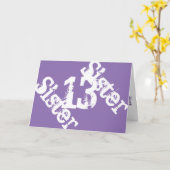 お姉ちゃん13歳の誕生日白い人。 カード (黄色い花)