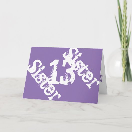 お姉ちゃん13歳の誕生日白い人。 カード (正面)