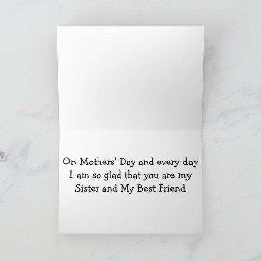 「お姉ちゃん、お前は私の贈り物だ」母親の日 カード (内部)