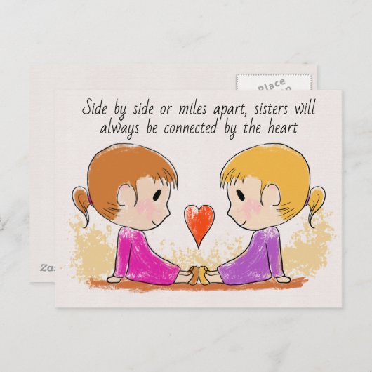 お姉恋しく思さん可愛いハガキ ポストカード (正面/裏面)