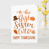 お姉最高のさんオレンジ色で感謝祭 カード (黄色い花)