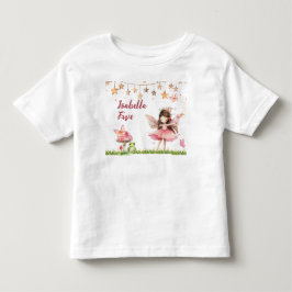お姫様のお城とカエルとキノコのバースデー トドラーTシャツ