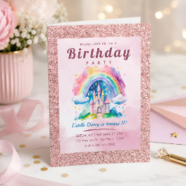 お姫様のお城の誕生日 招待状