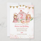 お姫様のお茶会 2歳の誕生日パーティー 招待状 (正面)