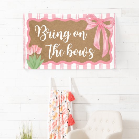 お姫様のためのおしゃれな弓のシャワーバナーを飾ってゲストをお迎え 横断幕 (インサイチュ)