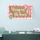 お姫様のためのおしゃれな弓のシャワーバナーを飾ってゲストをお迎え 横断幕 (トレードショー)