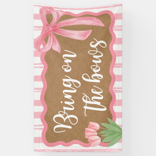 お姫様のためのおしゃれな弓のシャワーバナーを飾ってゲストをお迎え 横断幕 (縦)