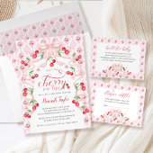 お姫様のためのピンクの弓のベビーシャワー招待状 招待状
