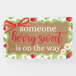 お姫様のためのペイントされたようなバナーのベビーシャワーガールイチゴ 横断幕