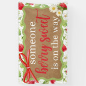 お姫様のためのペイントされたようなバナーのベビーシャワーガールイチゴ 横断幕 (縦)