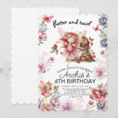 お姫様のふわりと回る誕生日招待状 招待状 (正面/裏面)