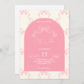 お姫様のような誕生日パーティーの招待状 招待状 (正面/裏面)