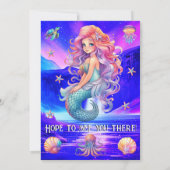 お姫様のマーメイド！魔法の滝の誕生日 招待状 (裏面)